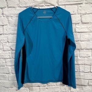 ALO Yoga Knit Activewear Top Shirt Size XXL Women’s Blue Long Sleeve